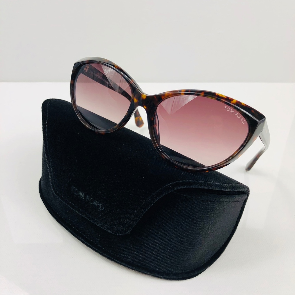 New TOM FORD Martina Havana Cat Eye Sunglasses - Picture 3 of 16